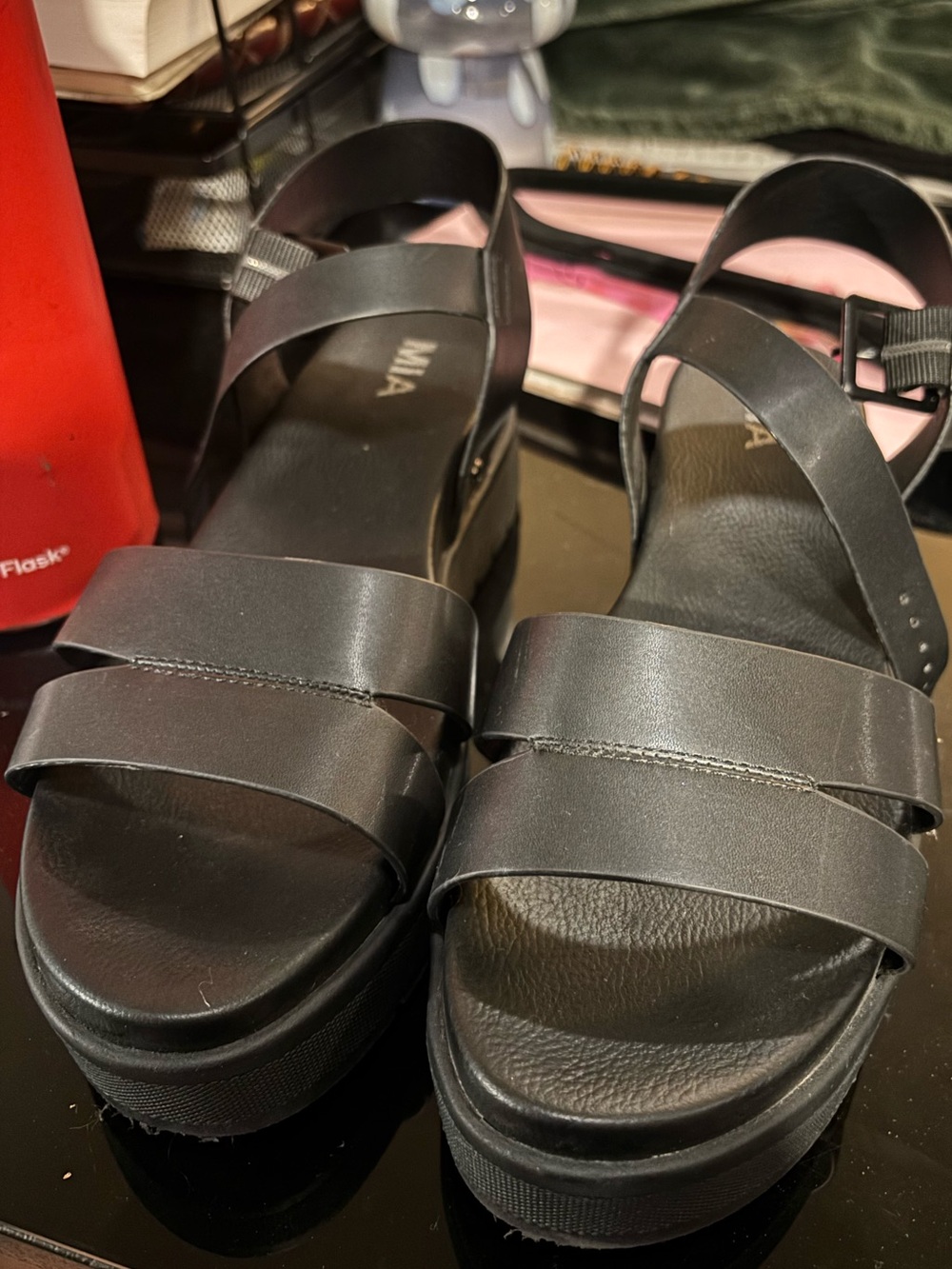 MIA Maya Platform Sandals Black - Picture 3 of 5
